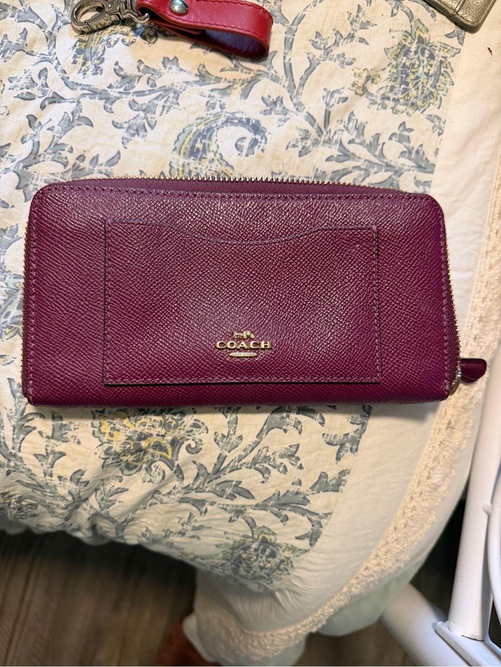 Coach Zip Around Wallet in Plum